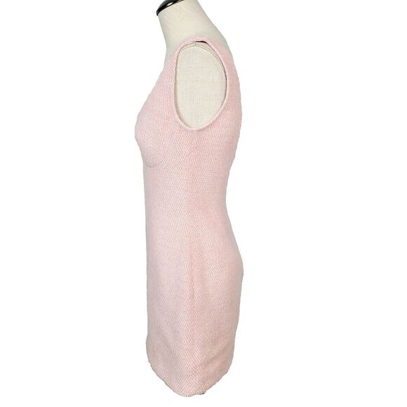 Sau Lee Anthropologie Alexa Tank Dress 8 Pink Fuzzy Knit Sleeveless Bodycon Mini - Picture 5 of 12